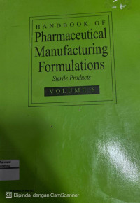 Handbook Of rnPharmaceutical Manufacturing Formulations Sterile Products vol.6